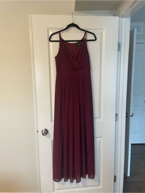 Spaghetti-Strap Burgundy Maxi Dress